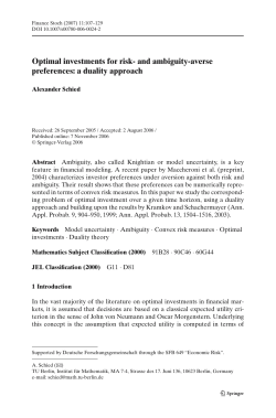 Optimal investments for risk- and ambiguity