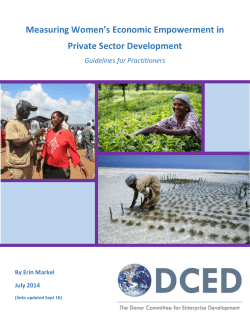 Measuring Women`s Economic Empowerment in Private Sector