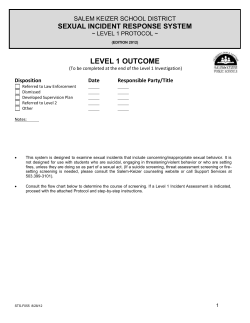 LEVEL 1 OUTCOME (To be completed at the end of the Level 1