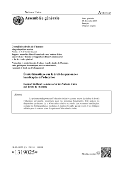 &Eacute;tude th&eacute;matique sur le droit des personnes handicap&eacute;es