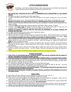 little league rules - Granite Falls Little League