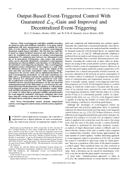Output-Based Event-Triggered Control With Guaranteed - ISI