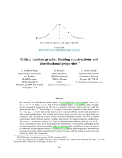 Critical random graphs - Oxford University Statistics