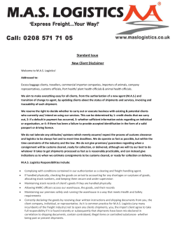 Disclaimer - Mas Logistics (UK) Ltd