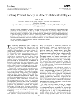 Linking Product Variety to Order-Fulfillment Strategies