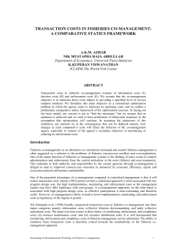 transaction costs in fisheries co-management: a comparative statics