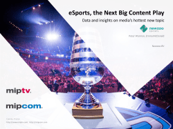 eSports, the Next Big Content Play
