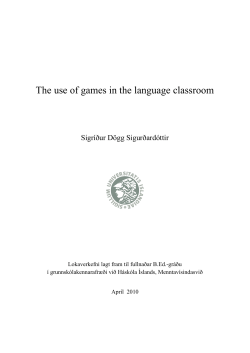 The use of games in the language classroom