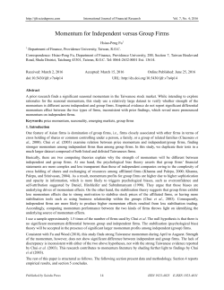 Momentum for Independent versus Group Firms