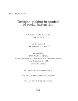Decision making in models of social interaction