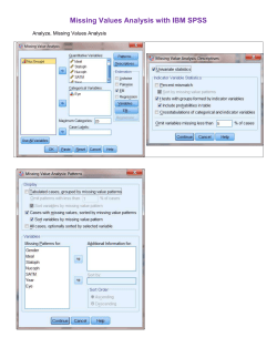 Missing Values Analysis with IBM SPSS