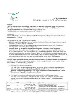 12th VLAG Open Round Call for project proposals for the PhD and