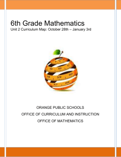 6th Grade Mathematics - Orange Public Schools