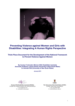 3. Understanding violence against women and girls with disabilities