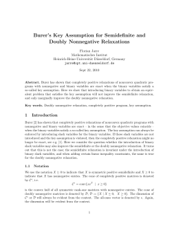 Burer`s Key Assumption for Semidefinite and Doubly Nonnegative