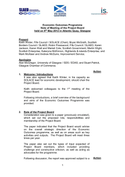 Single Outcome Agreements