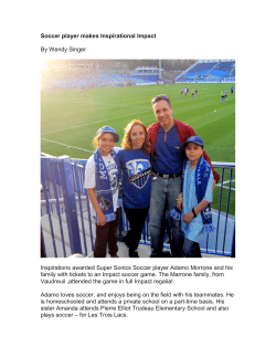 Soccer player makes Inspirational Impact By Wendy