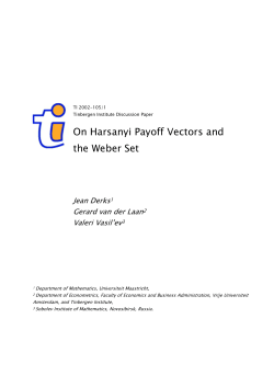 On Harsanyi Payoff Vectors and the Weber Set - VU-dare