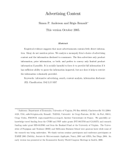 Advertising Content - Department of Economics