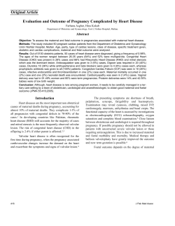 Original Article Evaluation and Outcome of Pregnancy Complicated