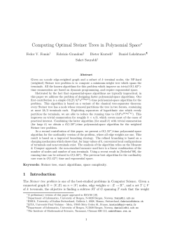Computing Optimal Steiner Trees in Polynomial Space∗