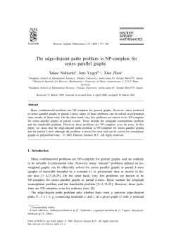 The edge-disjoint paths problem is NP-complete