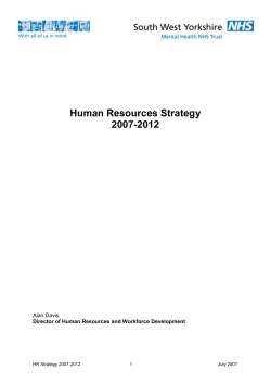 Human Resources Strategy - South West Yorkshire Partnership