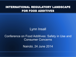 International Regulatory Landscape for Food Additives