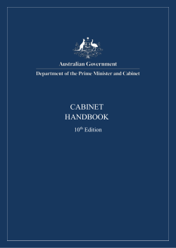 Cabinet Handbook (10th edition) - Department of the Prime Minister