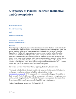 A Typology of Players: between Instinctive and