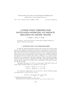 A FIXED POINT THEOREM FOR MULTI