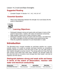 Lesson 14.2 Acid and Base Strengths