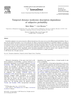 Temporal distance moderates description dependence of subjective