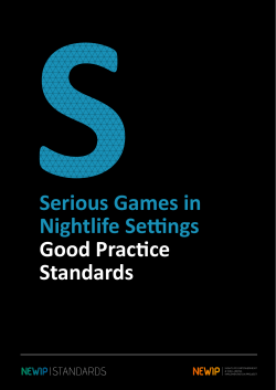 Serious Games in Nightlife Settings Good Practice Standards