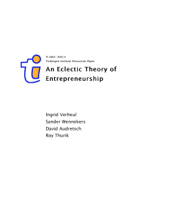 An Eclectic Theory of An Eclectic Theory of