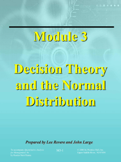 Break-Even Analysis and the Normal Distribution Break