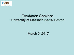 Freshman Seminar University of Massachusetts