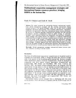 Multinational corporation management strategies