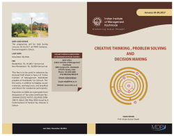 creative thinking , problem solving and decision making