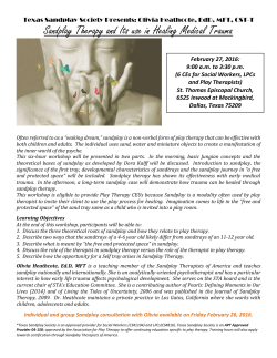 Sandplay Therapy and Its use in Healing Medical Trauma February