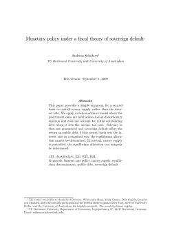 Monetary policy under a fiscal theory of sovereign default