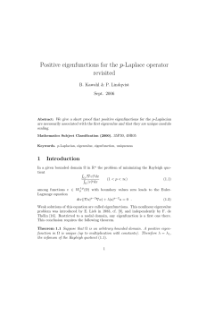 Positive eigenfunctions for the p