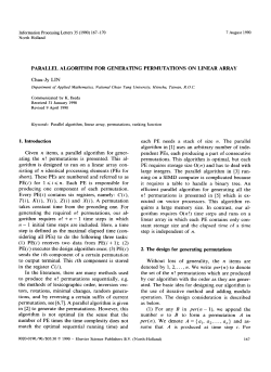 PARALLEL ALGORITHM FOR GENERATING PERMUTATIONS ON