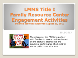 Family Resource Center Engagement Activities