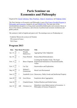 Paris Seminar on Economics and Philosophy
