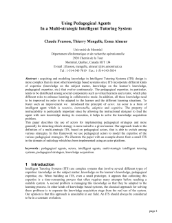 5 Integration of pedagogical actors in a multi