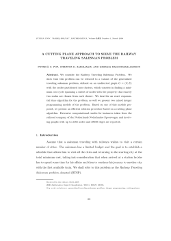 A CUTTING PLANE APPROACH TO SOLVE THE RAILWAY