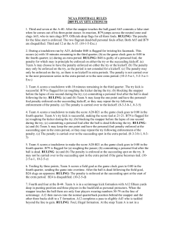 NCAA FOOTBALL RULES 2009 PLAY SITUATIONS #4 1