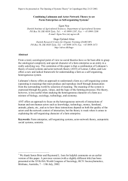 Combining Luhmann and Actor-Network Theory to see Farm