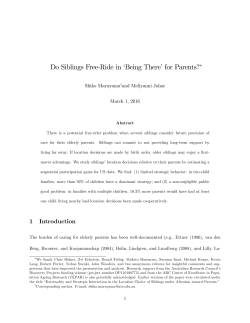 Do Siblings Free-Ride in `Being There`for Parents?
